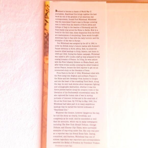 Beachhead Don Whitehead Reporting The War European Theater 1942-45 Book, Books - Picture 3 of 8